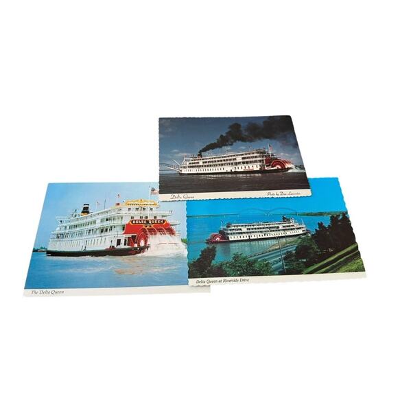 Delta Queen Postcards (3) Riverboat Unposted Sternwheeler Tourist Souvenir NOS - Picture 3 of 3